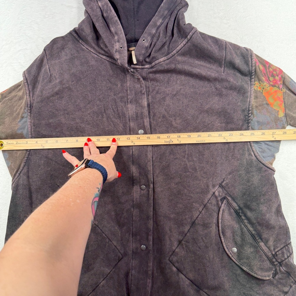 Free People M Just Like That Hooded Cardigan Jacket Sweater Oversized Boho Edgy - Picture 10 of 14